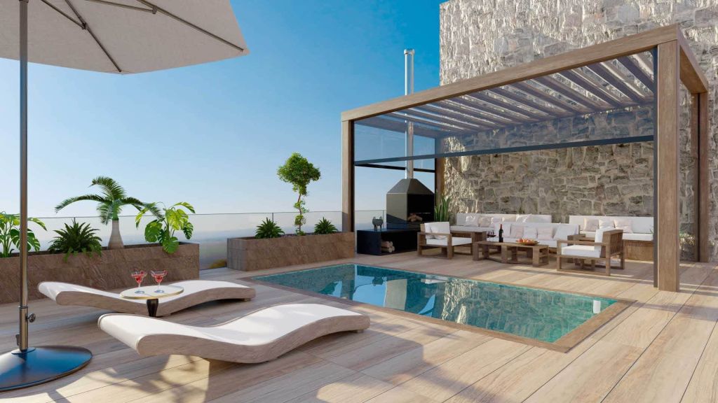 Attached pool cabana
